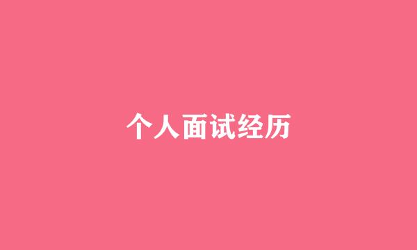 个人面试经历