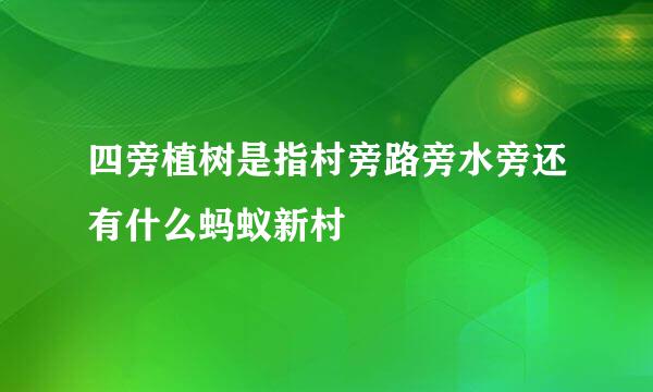 四旁植树是指村旁路旁水旁还有什么蚂蚁新村