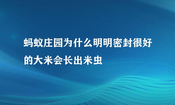 蚂蚁庄园为什么明明密封很好的大米会长出米虫