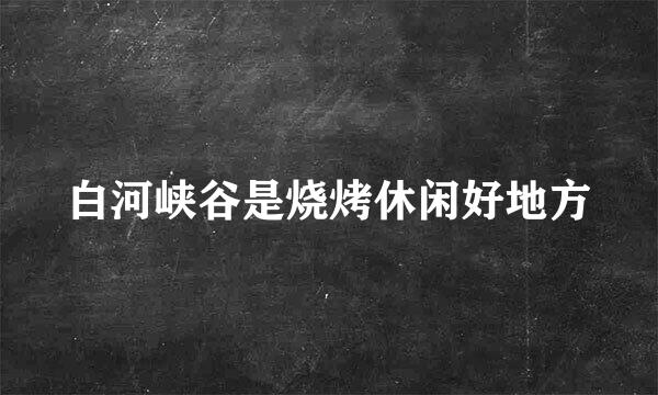 白河峡谷是烧烤休闲好地方