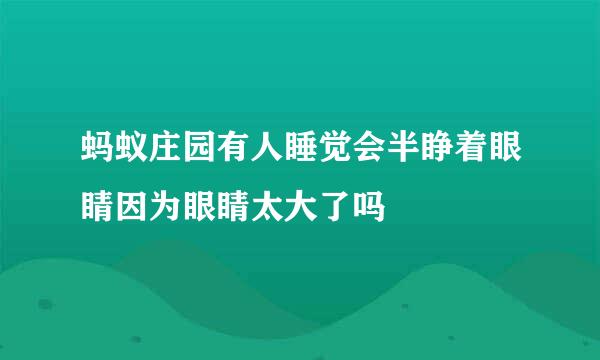 蚂蚁庄园有人睡觉会半睁着眼睛因为眼睛太大了吗