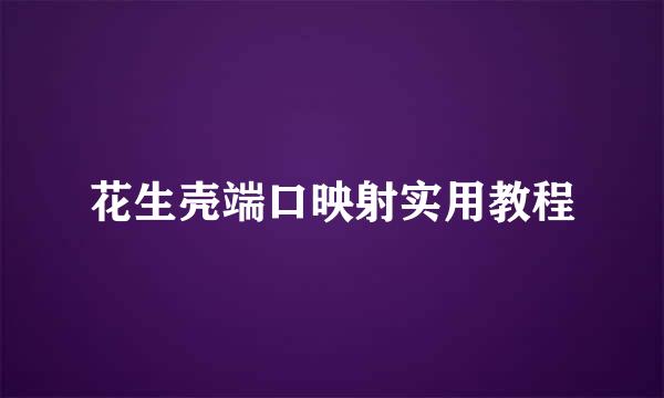 花生壳端口映射实用教程