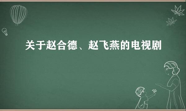 关于赵合德、赵飞燕的电视剧