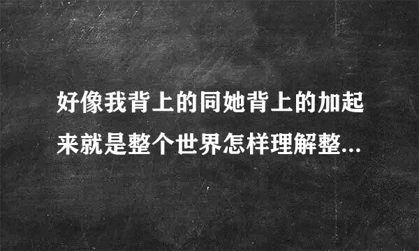 好像我背上的同她背上的加起来就是整个世界怎样理解整个世界这句话表达了作