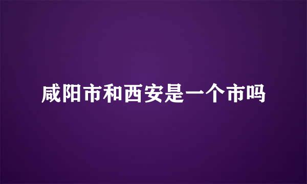 咸阳市和西安是一个市吗