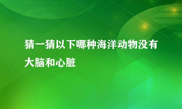 猜一猜以下哪种海洋动物没有大脑和心脏