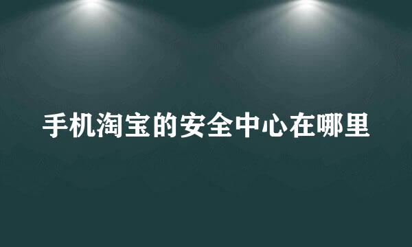 手机淘宝的安全中心在哪里