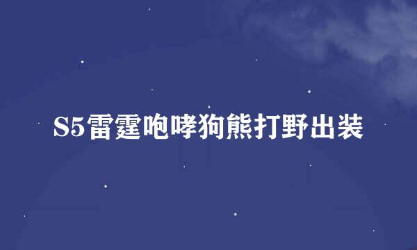 S5雷霆咆哮狗熊打野出装