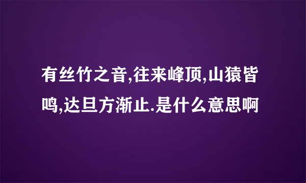 有丝竹之音,往来峰顶,山猿皆鸣,达旦方渐止.是什么意思啊