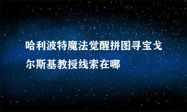 哈利波特魔法觉醒拼图寻宝戈尔斯基教授线索在哪