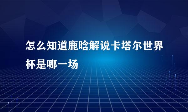 怎么知道鹿晗解说卡塔尔世界杯是哪一场