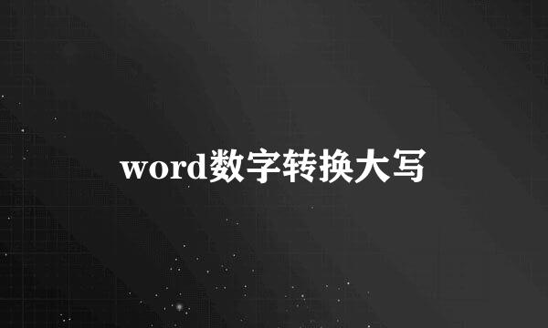 word数字转换大写