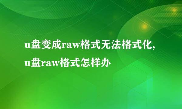 u盘变成raw格式无法格式化,u盘raw格式怎样办