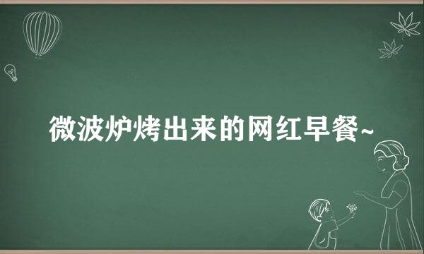 微波炉烤出来的网红早餐~