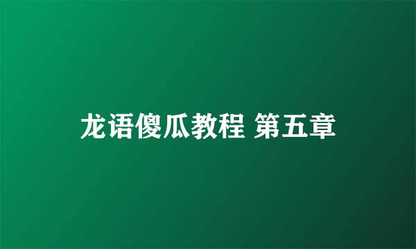 龙语傻瓜教程 第五章