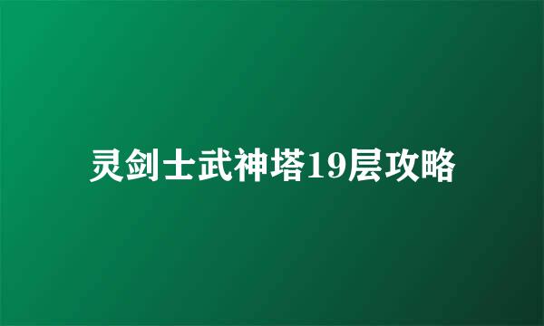 灵剑士武神塔19层攻略