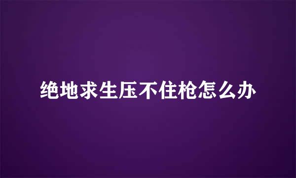 绝地求生压不住枪怎么办