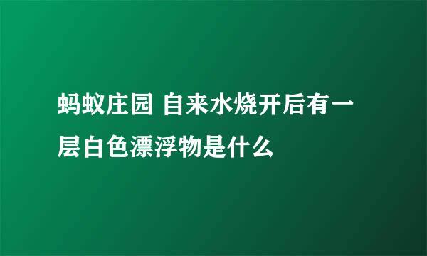 蚂蚁庄园 自来水烧开后有一层白色漂浮物是什么