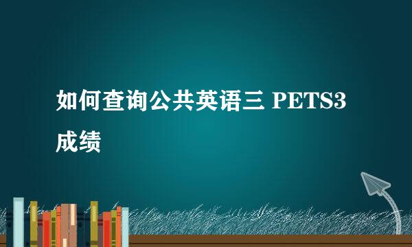 如何查询公共英语三 PETS3 成绩