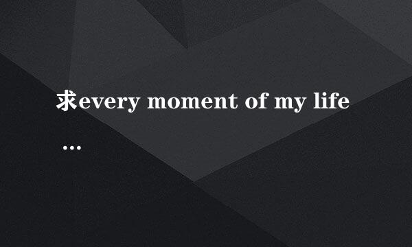 求every moment of my life 歌词的中文意思