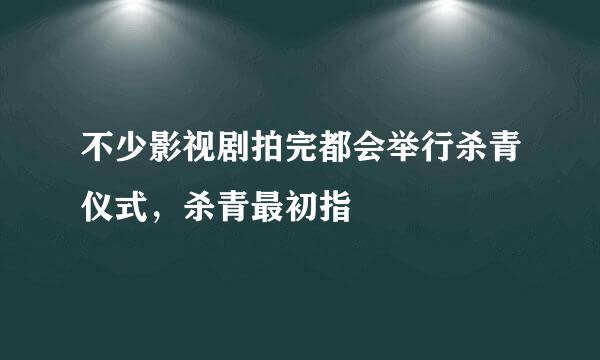 不少影视剧拍完都会举行杀青仪式，杀青最初指