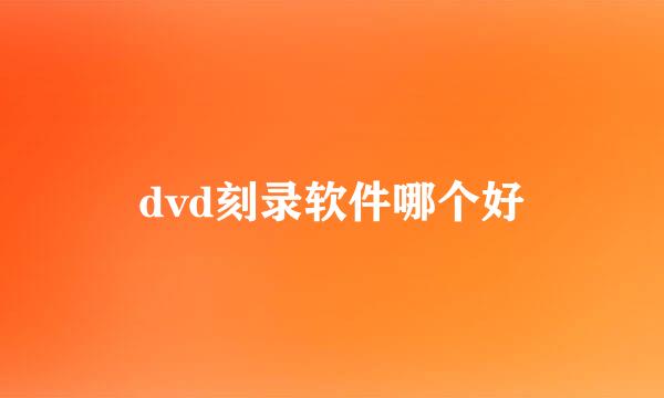 dvd刻录软件哪个好