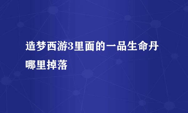 造梦西游3里面的一品生命丹哪里掉落