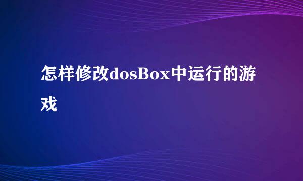 怎样修改dosBox中运行的游戏