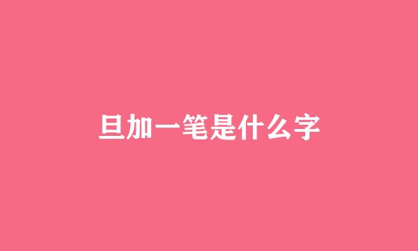 旦加一笔是什么字