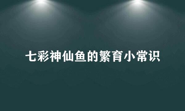 七彩神仙鱼的繁育小常识