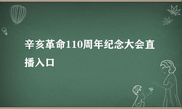 辛亥革命110周年纪念大会直播入口