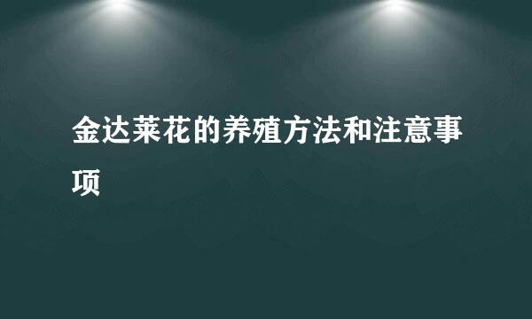 金达莱花的养殖方法和注意事项