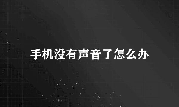 手机没有声音了怎么办