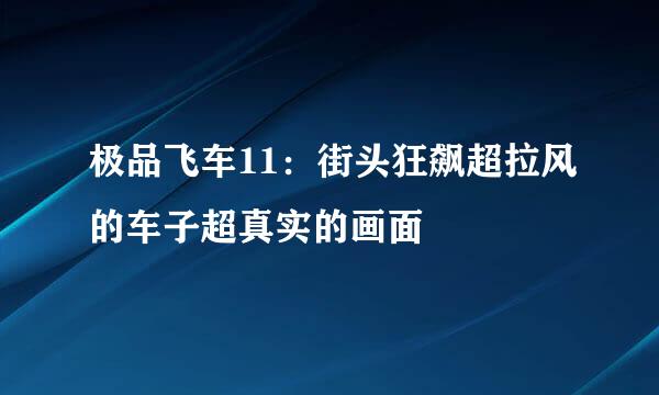 极品飞车11：街头狂飙超拉风的车子超真实的画面