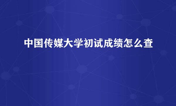 中国传媒大学初试成绩怎么查