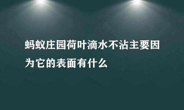 蚂蚁庄园荷叶滴水不沾主要因为它的表面有什么