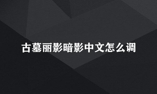 古墓丽影暗影中文怎么调