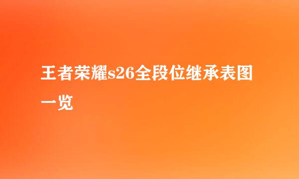 王者荣耀s26全段位继承表图一览