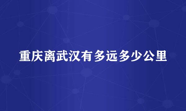 重庆离武汉有多远多少公里