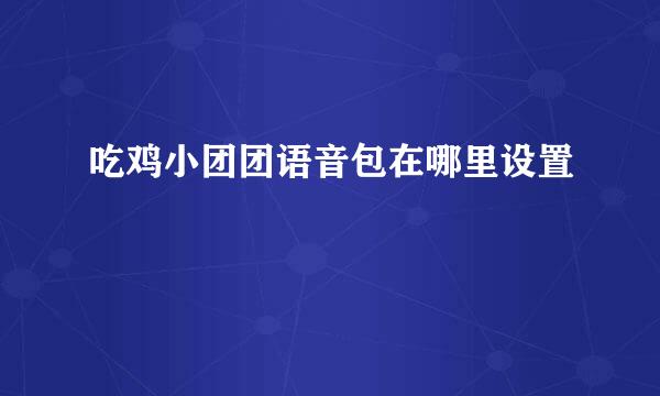 吃鸡小团团语音包在哪里设置