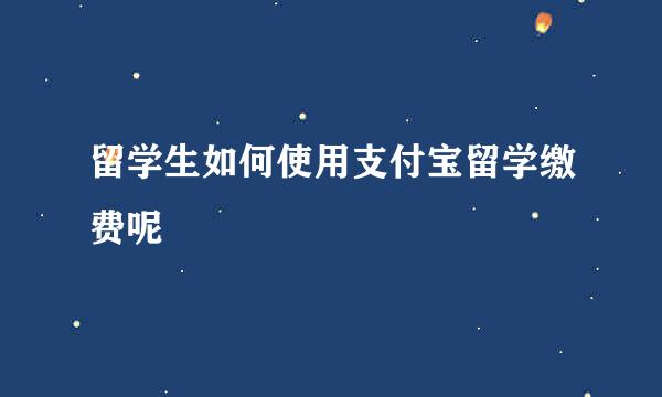 留学生如何使用支付宝留学缴费呢