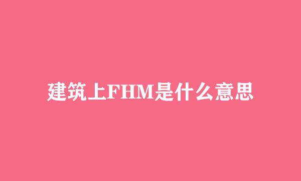 建筑上FHM是什么意思