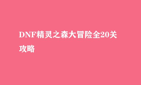 DNF精灵之森大冒险全20关攻略