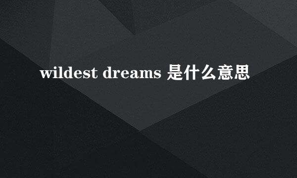 wildest dreams 是什么意思