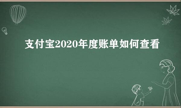 支付宝2020年度账单如何查看