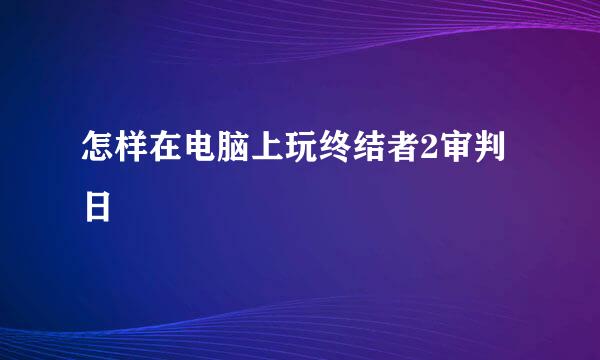 怎样在电脑上玩终结者2审判日