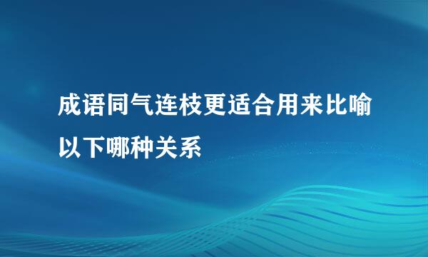 成语同气连枝更适合用来比喻以下哪种关系