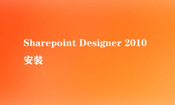 Sharepoint Designer 2010 安装