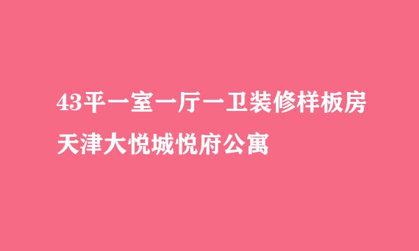 43平一室一厅一卫装修样板房天津大悦城悦府公寓