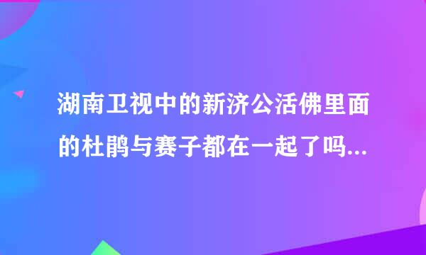 湖南卫视中的新济公活佛里面的杜鹃与赛子都在一起了吗，杜鹃变漂亮了吗，牡丹怎么样了